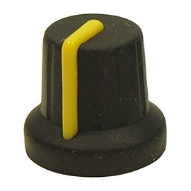 Soft Touch Knob, Black/Yellow, 16mm, 1 Piece - MC72605S