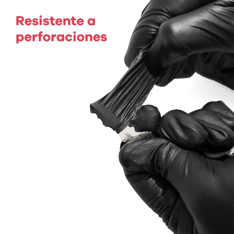 100 Guantes de Nitrilo Negro de Alta Calidad: Sin Látex,
