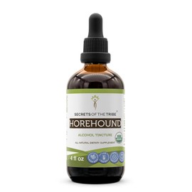 Secrets of the Tribe Horehound USDA Organic Tincture | Alcohol Extract, High-Potency Herbal Drops | Made from 100% Certified Organic Horehound (Marrubium vulgare) Dried Herb 4 oz