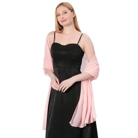 Cckuu Women Chiffon Scarves Elegant Big Size Lightweight Fashion Scarves Shawl Wraps for Spring Autumn Wedding Party(Light Pink)