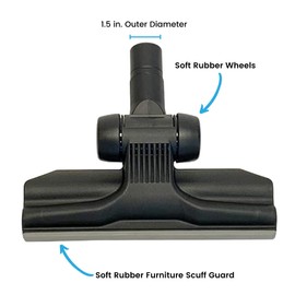Wessel-Werk RD285 Ultra-Thin Combination Floor Tool Vacuum Attachment for Hard Wood and Carpet Floors (Fits 1.5in. Compression Cuff S-Wands)