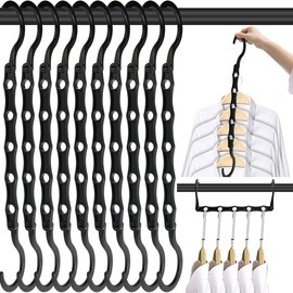 10 space saving hangers, sturdy 5-hole cascading hangers for organizing excess clothes, essential for dormitories