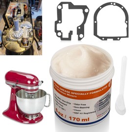 6 Oz Food Grade Grease for Kitchenaid Stand Mixer, Maintain The Performance of Your Machine and Extend Service Life, for Kitchen Mixer Attachments - with 9709511 WP4162324 4162324 Gasket and Spoon