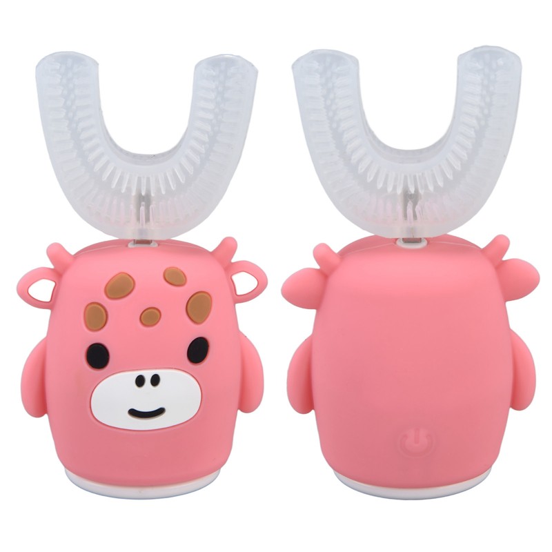Kids U Shaped Toothbrush Pink Cartoon Electric 360° Tooth Rush