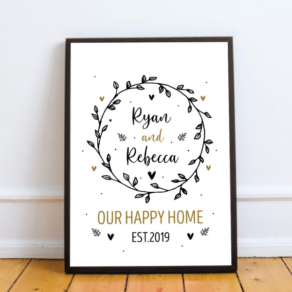 RED OCEAN New Home Gift Personalised Home Print Framed Unique