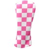 Golf Club Covers Pink Checkered Driver Headcover, Leather Golf Club