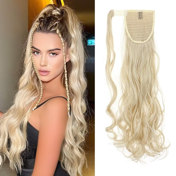 Curly Wrap Around Ponytail Extension 24 inch Long Synthetic Hair