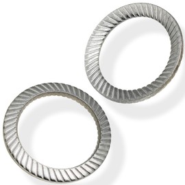 20pcs M12 304 Stainless Steel Double-Sided Lock Washers, Knurled Striped Design,12mm ID x 18mm OD x 1mm Thick