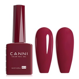 CANNI Red Gel Nail Polish, 1Pcs Dark Red Gel Polish Deep Red Color Nail Polish Gel High Gloss Soak Off U V Gel Nail French Nail Manicure Salon DIY