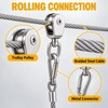 Outdoor Dog Tie Out Trolley Cable System Kit with Pulley,
