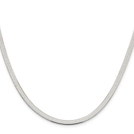 GlittersandGold Sterling Silver 3.25mm Magic Herringbone Chain Necklace