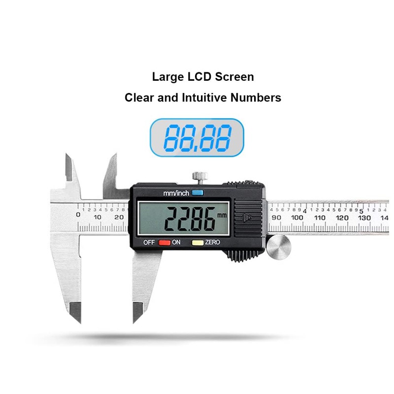 Digital Vernier Caliper,Electronic Caliper 0-200 Stainless Steel Electronic Digital Caliper