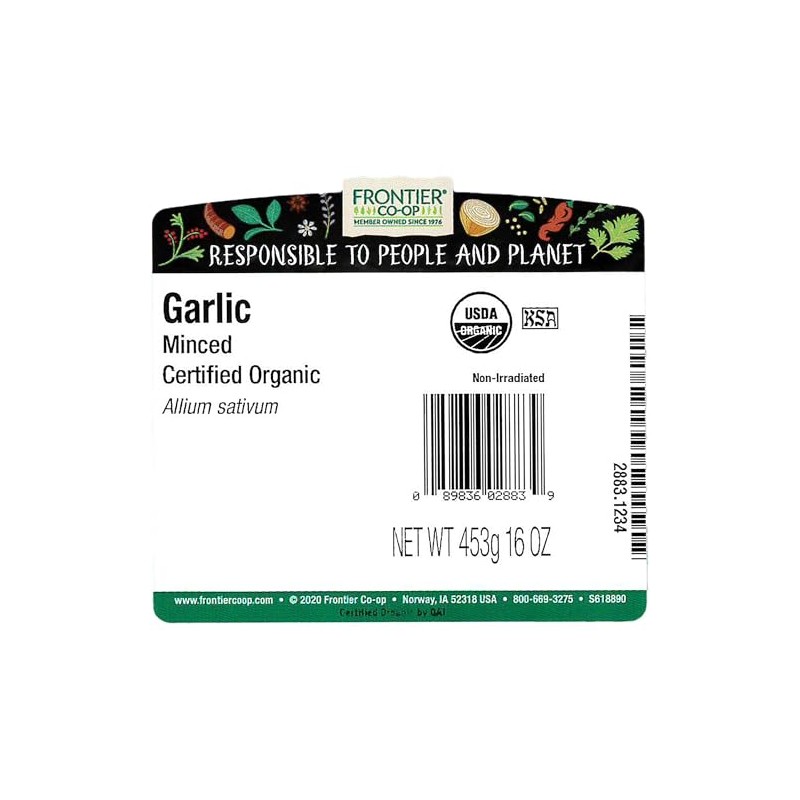 FRONTIER Organic Bulk Garlic Flakes, 1 LB