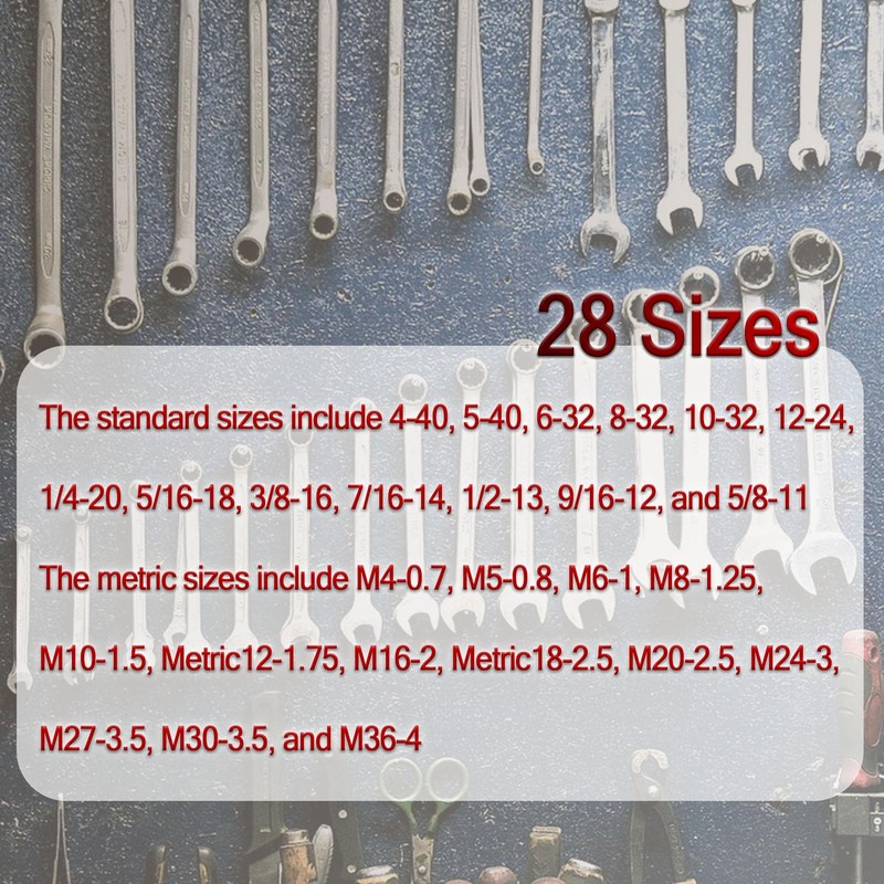 findmall 28 Nut and Bolt Thread Checker Bolt Sizes and