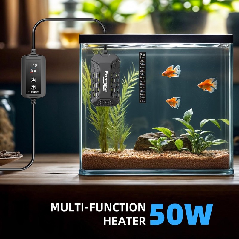 FREESEA Aquarium Fish Tank Heater: 50W Small Submersible Aquarium Heaters