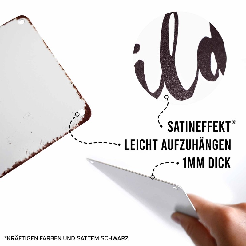 Metal Door Sign with German Text "Dog Bell" Start Button