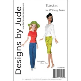 Designs by Jude Basics Doll Clothes Sewing  Pattern for 16" Poppy Parker & Tullabelle Integrity