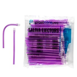 PlastCare USA 1000 Purple Disposable Dental Saliva Ejectors - Latex Free (10 Bags of 100)