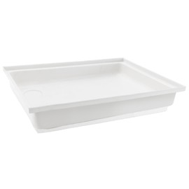 RecPro RV 18" x 23" Plastic Shower Pan | White Foam Base | Anti-Slip Textured Bottom