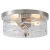 Litaddscen Hammered Glass Brushed Nickel Flush Mount Ceiling Light,2-Lights Modern