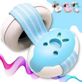 Bebe Life Baby Earmuffs - Hearing Protection for Toddlers - Certified - Noise Reduction Headphones, Improves Sleep, Travel Airplanes Concerts Fireworks (Ocean Blue)