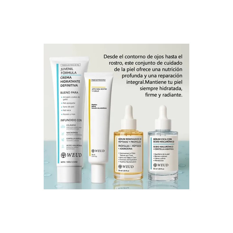 4pc Rutina Hidratante Reafirma Hidratante Serum Crema Ojos