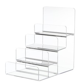 Cabilock Bourse Stand Acrylic Wallet Holder 4 Layers Wallet Stand Jewellery Glasses Display Riser Shelf Display Case Devices for Retail Business Home