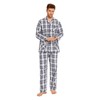 Amaxer Men's Cotton Pyjamas Set, Black and white chequered