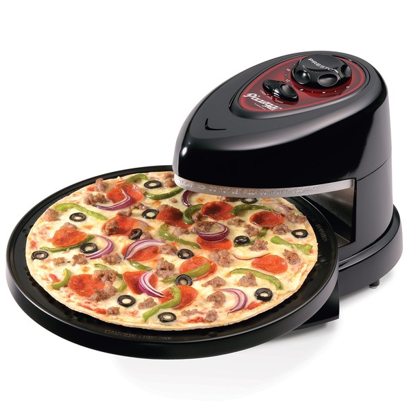 Presto Pizzazz Plus Rotating Pizza Oven. Top and bottom heating elements bake foods from both sides
