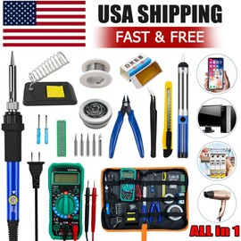 ILibiLib 60W Electric Soldering Iron Gun Tool Kit Welding Desoldering Pump Tools Set 110V