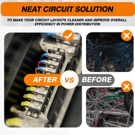 BUSSALIX Terminal Blocks Double Row Stainless Steel 10-22 AWG Copper 600V/30A Rated 2-14 Poles Neat Circuit Solution 1 Pack TBD (6 Poles)