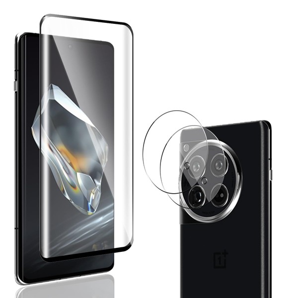 Jewloofa Screen Protector for OnePlus 12 Tempered Glass [Pack of