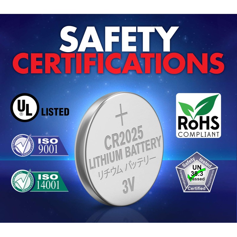 Powermax ACDelco 6-Count CR2025 Batteries, Lithium 3V Coin Cell Button