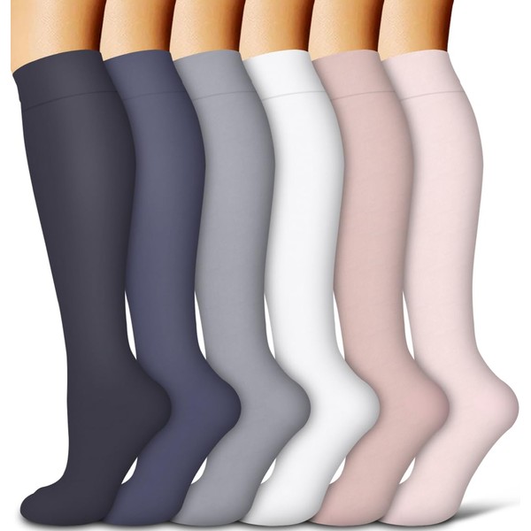 BHINEGO Compression Socks for Women and Men 6 Pairs 15-20
