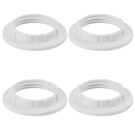 DiCUNO E12 Light Socket Ring, Lamp Shade Ring Collar, White Thread Retainer Ring Replacement for E12 Candelabra Light Fixture, 4 Packs