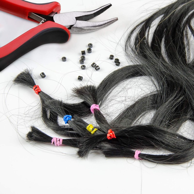 Hair Extension Kit Pliers Pulling Hook Needle Sewing Bead Device