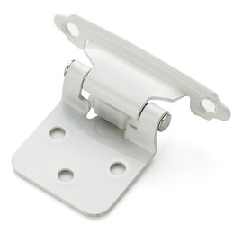 Ravinte 10 Pack 5 Pairs 1/2 inch Overlay Cabinet Hinges White Semi-Concealed Cupboard Hinges Face Mount Cabinet Door Hardware Self Closing Cabinet Hinges Decorative Kitchen Cabinet Hinges