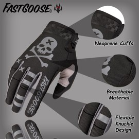 FASTGOOSE Motorcycle Gloves, Smartphone Compatible, Bicycle Gloves, Spring, Summer, Autumn, Breathable, Sweat Absorbent, Durable, Anti-Slip, Long Finger Protection, Cycling Gloves, Men's, Women's