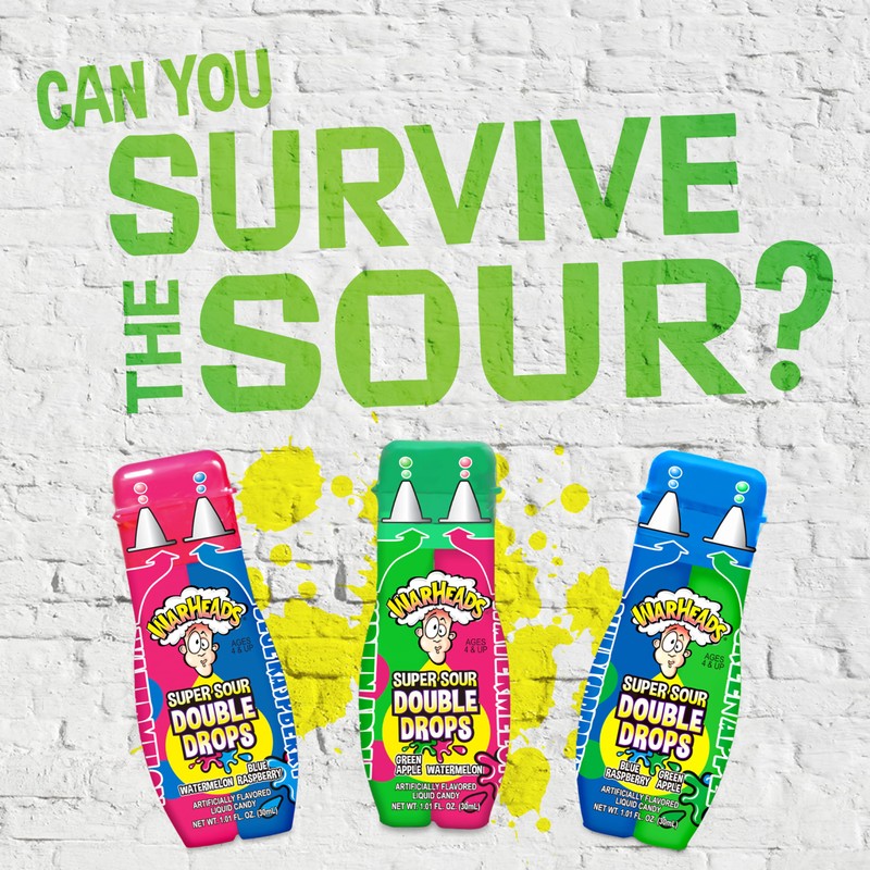 WARHEADS Super Sour Double Drops - Liquid Sour Candy -