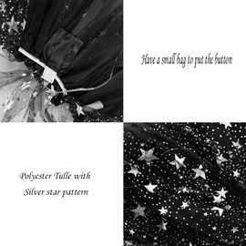 Women's LED Tutu Skirt Black Big Star Ballet Dance Tutu Skirts Performance Costume Tutu for Women and Girls