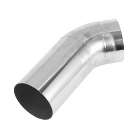 X AUTOHAUX 76mm/2.99" OD Extended Exhaust Bend Elbow Pipe Exhaust Pipe 1mm/0.04" Bilateral Flat Mouth Polishing 150mm/5.91"(L) 45 Degree