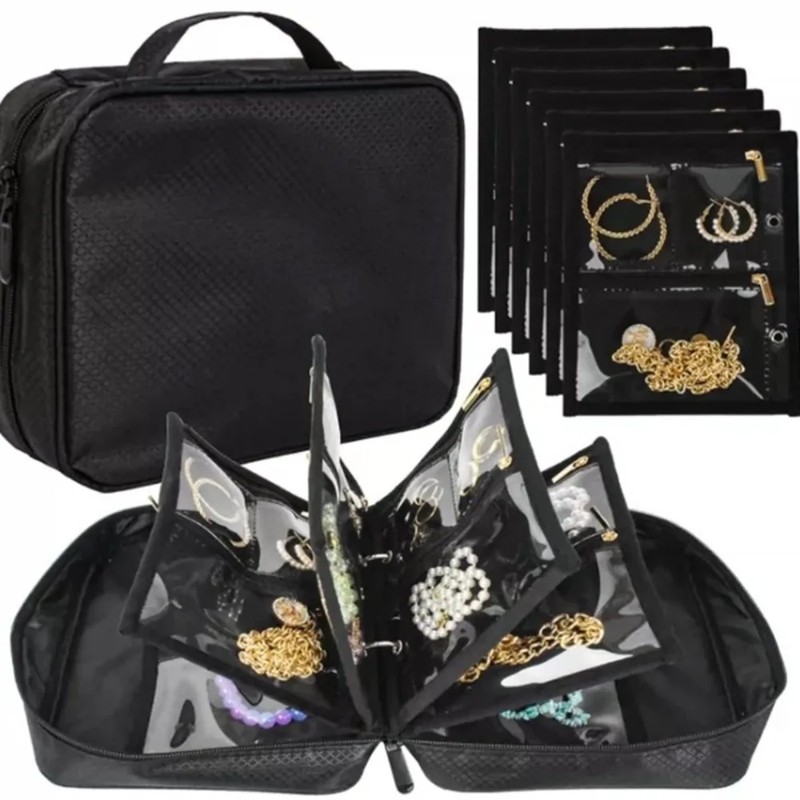 Transparent Travel Jewelry Organizer Bag for Accessories – Multi-Layer PVC
