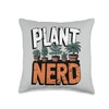 Plant Nerd Urban Gardener Succulent Echeveria Gardening Gift Throw Pillow