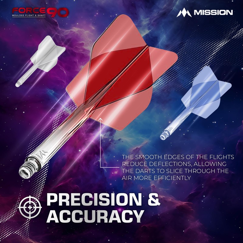 Mission Darts Force 90 | Integrated Precision Molded Dart Flights