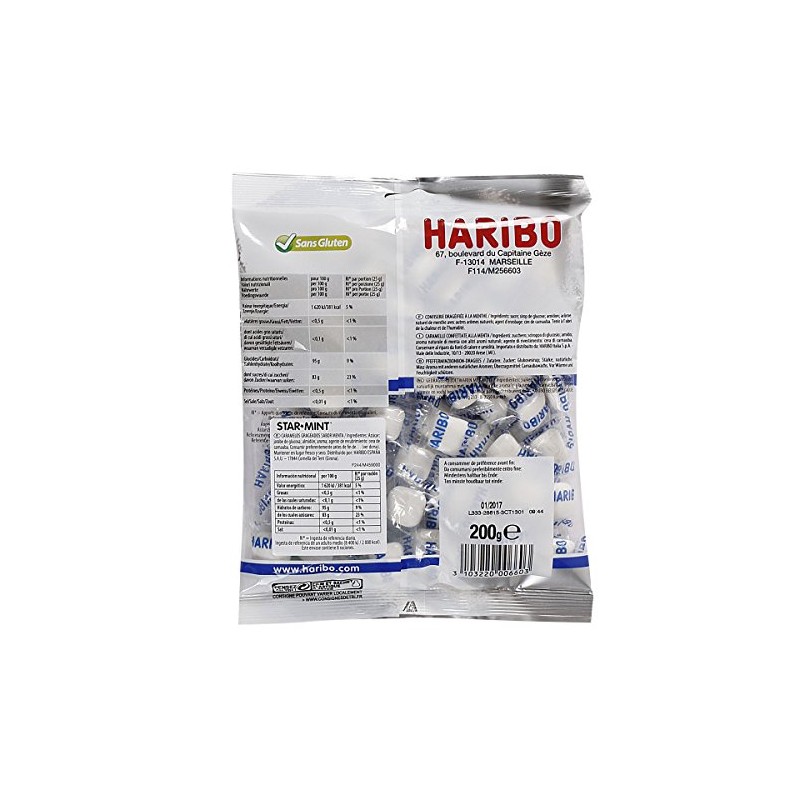 Haribo Starmint Fraîcheur Menthe Intense 200g