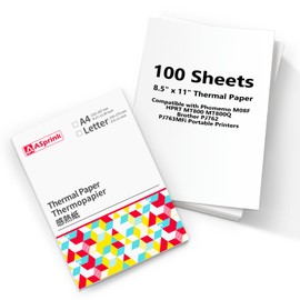 ASprink Thermal Paper A4 - Compatible with M08F/M832/M833/M834/M835 Printers, Single Sheet A4 Thermal Paper, Paper A4 for Portable Printers (Discontinuous Printer Paper A4 & 100 Sheets)
