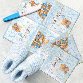 Blue Bear Gender Napkin-40pcs Gender Reveal Palstic Napkin