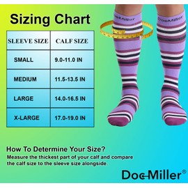 Doc Miller Calcetines de compresión para mujeres y hombres de 15 a 20 mmHg, calcetines de apoyo alto hasta la rodilla para aumentar la circulación, recuperación, hinchazón y venas varicosas