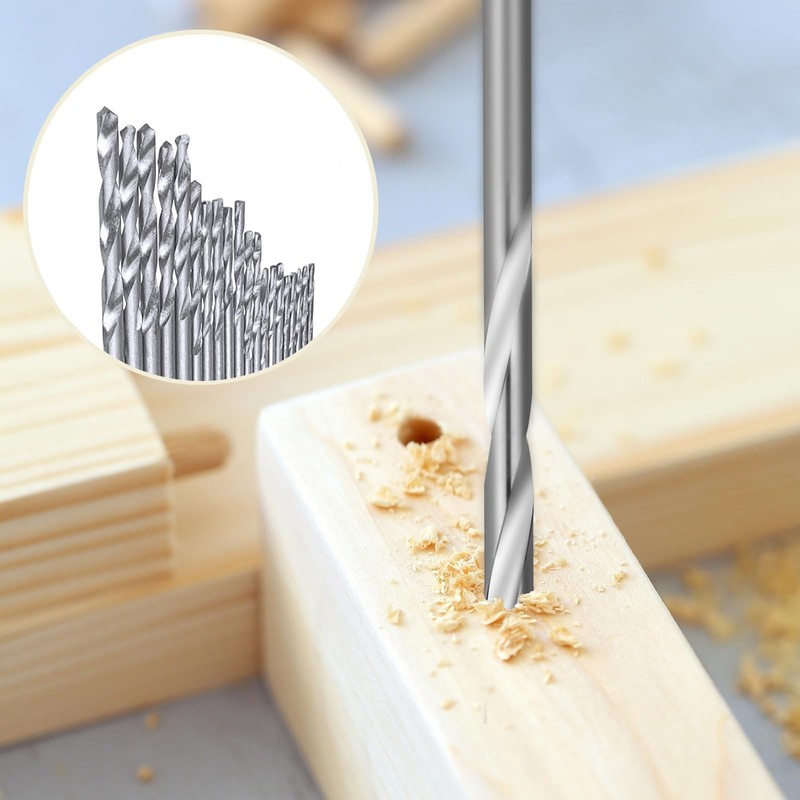 Twist Drill Bits Set, 20 Pieces 0.3-1.6 mm HSS Mini