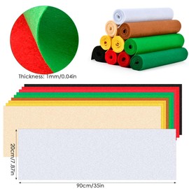 OTYMIOW 10 Rolls Christmas Colors Felt Fabric Sheets, 7.87x35Inch Thick Stiff Felt Sheets,1mm Felt Fabric Sheet Crafting Felt, Felt Fabric for DIY Christmas Decoration Sewing Craftwork Patchwork